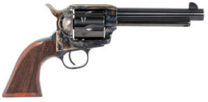 Taylors & Company 550813 Smoke Wagon  45 Colt (LC) Caliber with 5.50 Blued Finish Barrel  6rd Capacity Blued Finish Cylinder  Color Case Hardened Finish Steel Frame & Checkered Walnut Grip”