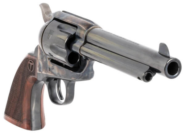 Taylors & Company 550813 Smoke Wagon  45 Colt (LC) Caliber with 5.50 Blued Finish Barrel  6rd Capacity Blued Finish Cylinder  Color Case Hardened Finish Steel Frame & Checkered Walnut Grip”