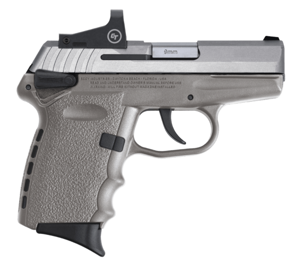 SCCY Industries CPX1TTSGRD CPX-1 RD 9mm Luger Caliber with 3.10″ Barrel 10+1 Capacity Gray Finish Frame Stainless Steel Slide & Polymer Grip Includes Crimson Trace CTS-1500 Red Dot