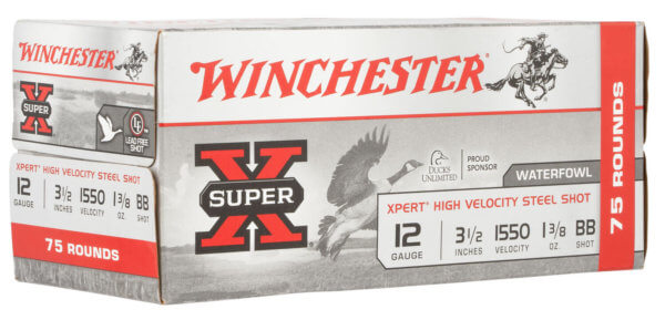 Winchester Ammo WEX12LBBVP Super X Xpert High Velocity 12 Gauge 3.50″ 1 3/8 oz 1550 fps BB Shot 75 Bx/2 Cs (Value Pack)