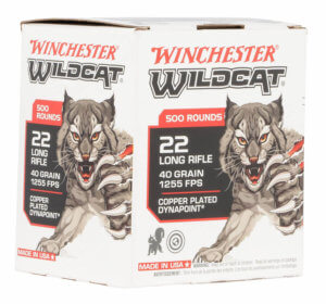 Winchester Ammo WW22LRB Wildcat 22 LR 40 gr Lead Round Nose (LRN) 500 Bx/10 Cs (Bulk)