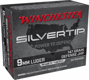 Winchester Ammo W9MMST Silvertip Defense 9mm Luger 115 gr Silvertip Jacket Hollow Point 20rd Box