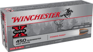 Winchester Ammo X4501 Super X 450 Bushmaster 260 gr Power-Point (PP) 20rd Box