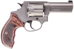 Taurus 28563CNS 856 Defender 38 Special +P Caliber with 3″ Barrel 6rd Capacity Cylinder Overall Tungsten Gray Cerakote Finish Steel Altamont Wood Grip & Night Front Sight