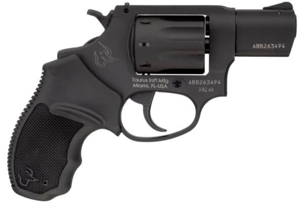 Taurus 2-942M021 942 22 WMR Caliber with 2″ Barrel 8rd Capacity Cylinder Overall Matte Black Finish Steel & Finger Grooved Black Polymer Grip