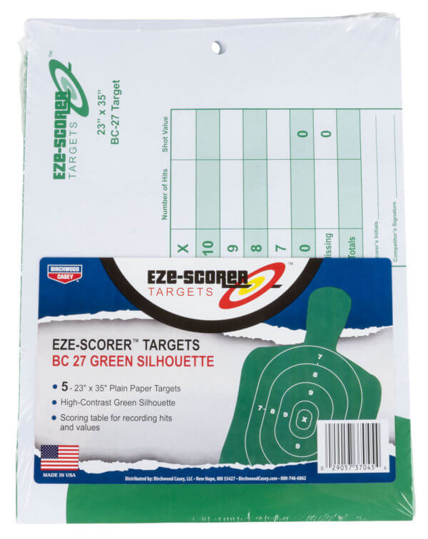 Birchwood Casey 37045 EZE-Scorer BC-27 Silhouette Paper Target 23″ x 35″ 5 Per Pack