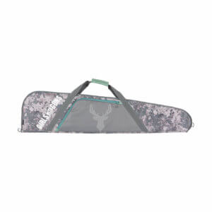 Girls With Guns 908 Foiled with Heather Gray & Gold Foil Finish with Locking Zipper & Foam Padding 8″ L