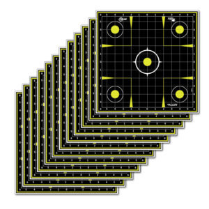 Allen 15211 EZ Aim Splash Non-Adhesive Paper 12″ x 12″ Sight-In Grid Yellow/Black 12 Pack
