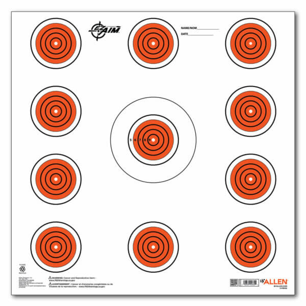 EZ-Aim 15245 Paper Targets Indoor SPOT Paper Hanging 12″ x 12″ Orange/White 13 Per Pkg