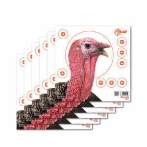 EZ-Aim 15322 Four Color Turkey Hanging Paper Target For Use With Shotguns 12″ x 12″ Multi-Color 6 Pack