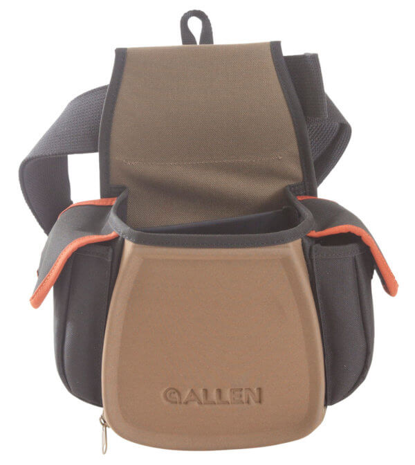 Allen 8306 Eliminator Pro Double Compartment Shooting Bag Black with Tan & Rust Accents Elastic Loops Side Pockets & D-Ring 7″ x 4.75″ x 12″ Exterior Dimensions
