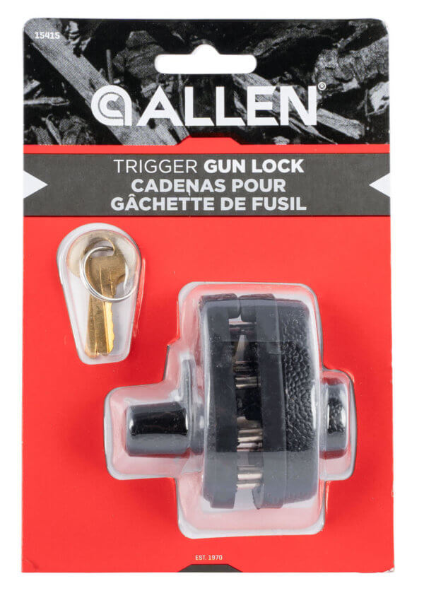 Allen 18511 Trigger Lock Open With Key Red Polymer Firearm Fit- Handgun
