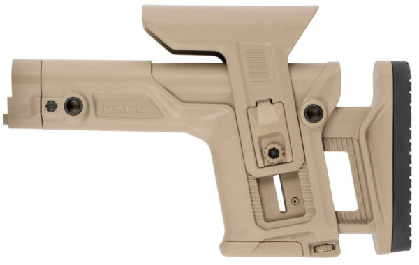 FAB Defense FXRAPST RAPS Precision Buttstock made of Synthetic Material with Flat Dark Earth Finish Adjustable Cheekrest Rubber Butt Pad & Picatinny Rail for AR-15