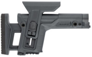 FAB Defense FXRAPSGR RAPS Precision Buttstock made of Synthetic Material with Gray Finish Adjustable Cheekrest Rubber Butt Pad & Picatinny Rail for AR-15