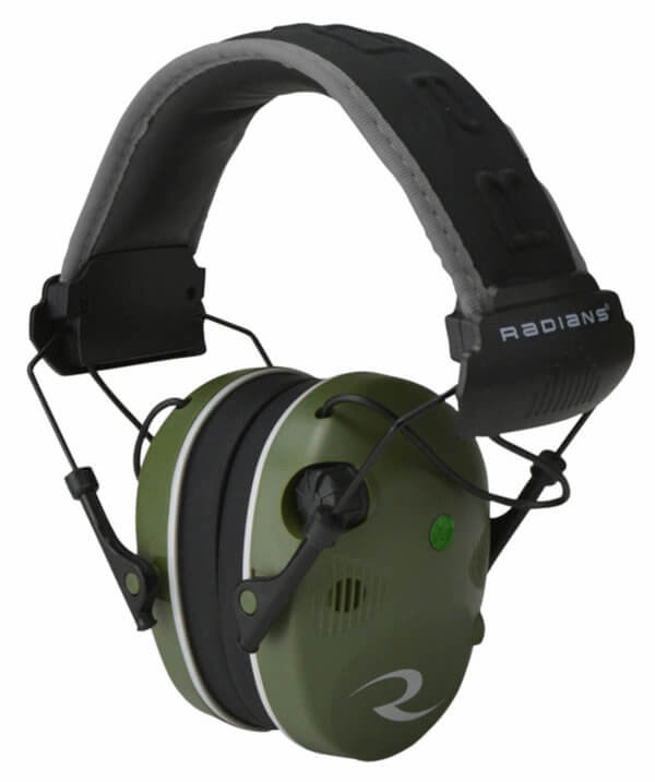 Radians R3400EQCS R-3400 Quad Mic Electronic Muff 24 dB Over the Head OD Green/Black Adult 1 Pair