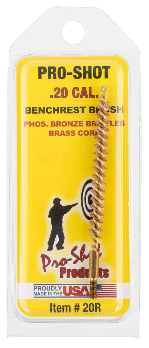 Pro-Shot 20R Bore Brush 20/204 Cal Rifle 5-40″ Thread Brass Bronze Bristles