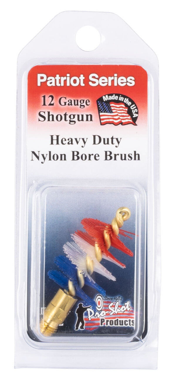 Pro-Shot PS12 Patriot Series Bore Brush 12 Gauge Shotgun #5/16-27 Thread Nylon Bristles Brass Core