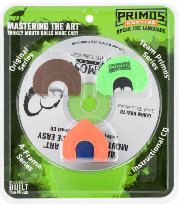 Primos PS1243 Mastering the Art Call Pack Diaphragm Call Attracts Turkeys Multi Color Blister Pack