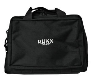 Rukx Gear ATICTDPCB Double Pistol Water Resistant Black 600D Polyester with Ammo & Range Tool Compartments Non-Rust Zippers & Convenient Carry Handle 12.50″ x 9.50″ x 4.50″ Interior Dimensions