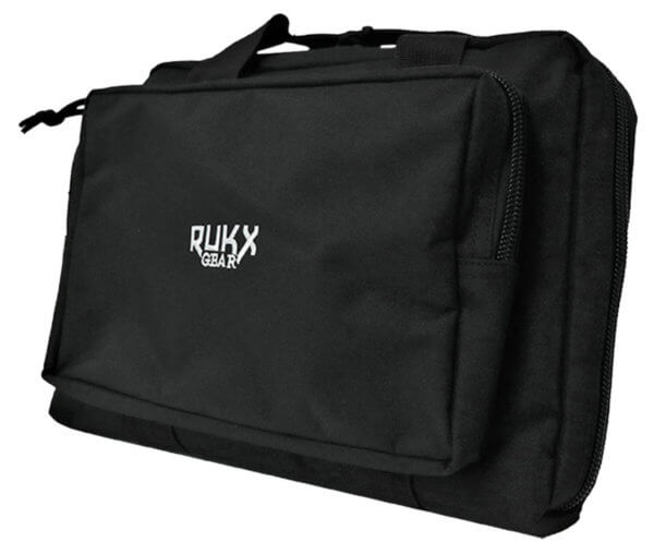 Rukx Gear ATICTDPCB Double Pistol Water Resistant Black 600D Polyester with Ammo & Range Tool Compartments Non-Rust Zippers & Convenient Carry Handle 12.50″ x 9.50″ x 4.50″ Interior Dimensions