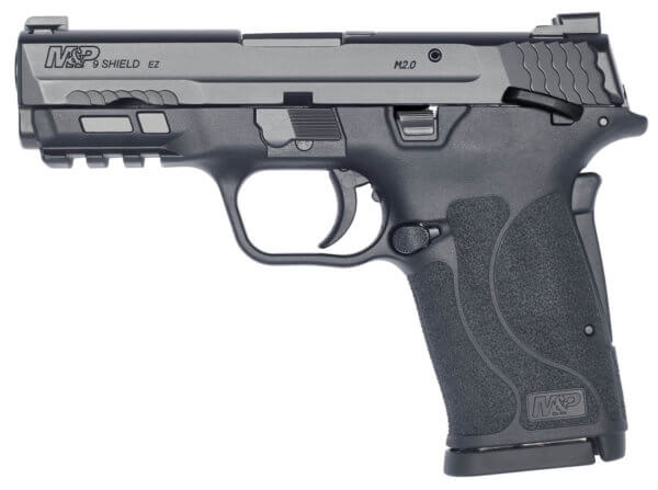 Smith & Wesson 13001 M&P Shield EZ M2.0 Micro-Compact Frame 9mm Luger 8+1  3.67″ Black Armornite Stainless Steel Barrel & Serrated Stainless Steel Slide  Matte Black Polymer Frame w/Picatinny Rail  Thumb/Grip Safety  TruGlo Tritium Sights
