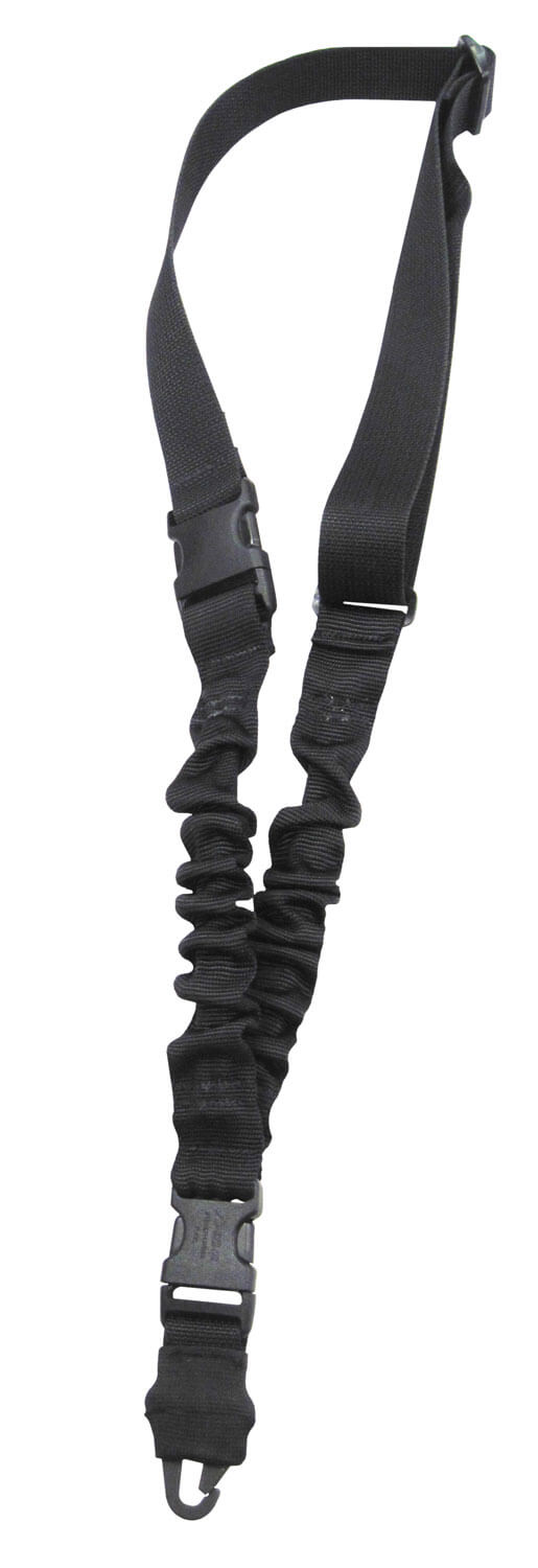 Tacshield T6010BK Shock Sling made of Black Webbing with Double QRB & Single-Point Design for Rifle/Shotgun