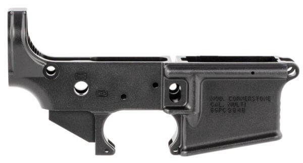 Grey Ghost Precision GGPC Cornerstone Lower Receiver Multi-Caliber 7075-T6 Aluminum w/Black Anodized Finish Nylon Tipped Tensioning Screw Flared Mag Well