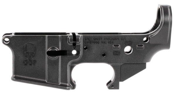 Grey Ghost Precision GGPC Cornerstone Lower Receiver Multi-Caliber 7075-T6 Aluminum w/Black Anodized Finish Nylon Tipped Tensioning Screw Flared Mag Well