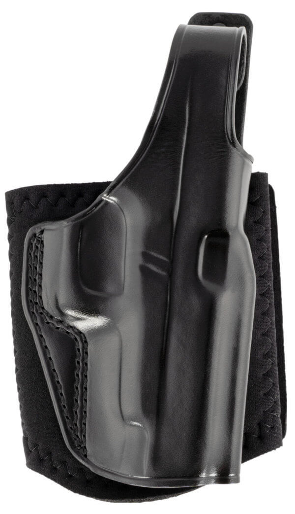 Galco AG834B Ankle Glove  Size Fits Ankles up to 13 Black Leather Hook & Loop Compatible w/Glock 48/Glock 48 MOS Right Hand”