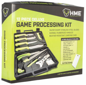 HME HMEKN12DLX Deluxe Hunt Dressing Kit 12.80″/8.40″/8.60″/9.05″/16.40″ Stainless Steel Gut Hook/Drop Point/Caper/Saw Rubber