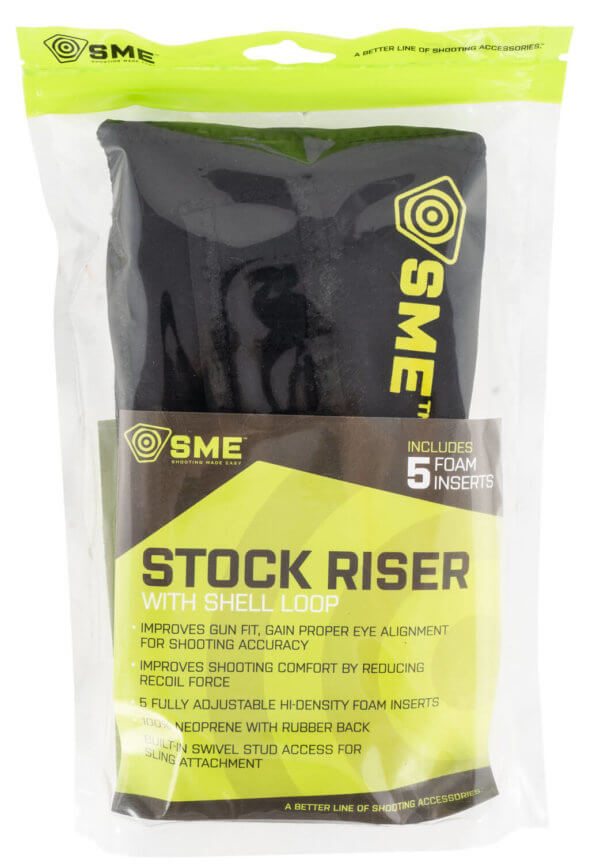 SME SME-RSRSL Stock Riser with Shell Loop Black Neoprene