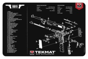 TekMat TEKR171911 1911 Cleaning Mat Black/White Rubber 15″ x 20″ 1911 Parts Diagram Illustration