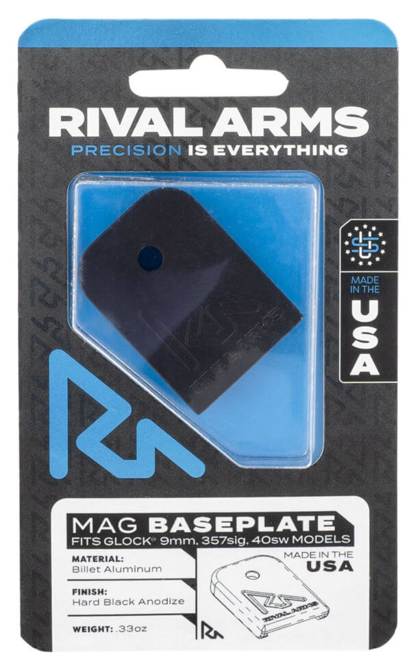 Rival Arms RA43G001A Slide Back Cover Plate Double Stack Black Anodized Aluminum for Glock 17 19 Gen3-4