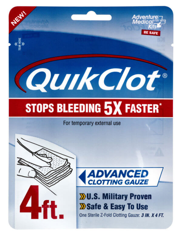 Adventure Medical Kits 50200026 QuikClot Stop Bleeding White 3″ x 48″ Clotting Gauze