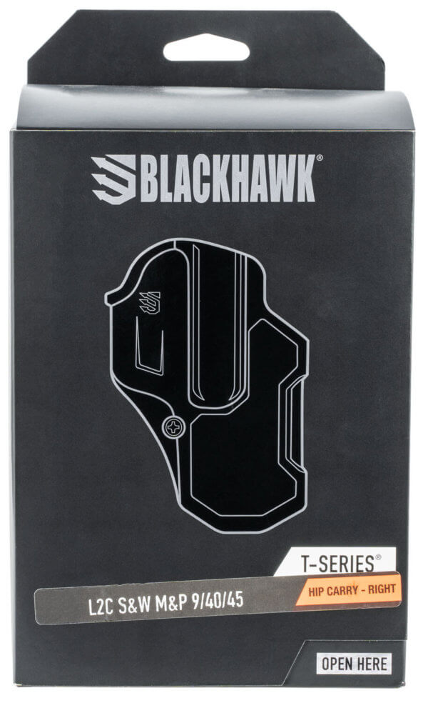 Blackhawk 410757BKR T-Series L2C Non-Light Bearing OWB Black Polymer Belt Slide Fits S&W M&P Fits S&W SD Fits Taurus PT 24/7 Pro Right Hand