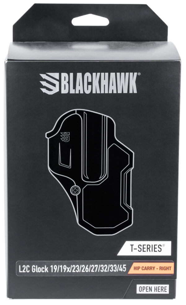 Blackhawk 410700BKR T-Series L2C Non-Light Bearing OWB Black Polymer Belt Slide Compatible w/Glock 17/22/31/34/41/47 Right Hand