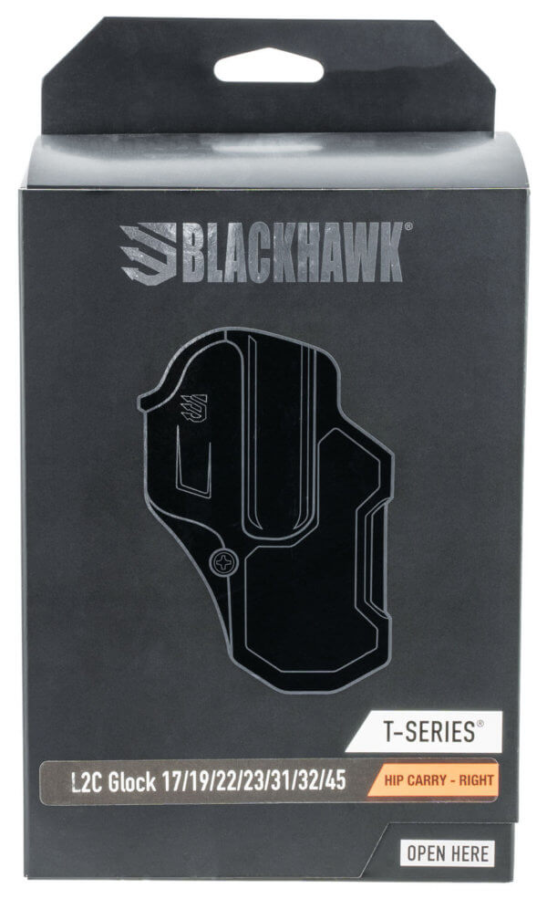 Blackhawk 410700BKR T-Series L2C Non-Light Bearing OWB Black Polymer Belt Slide Compatible w/Glock 17/22/31/34/41/47 Right Hand
