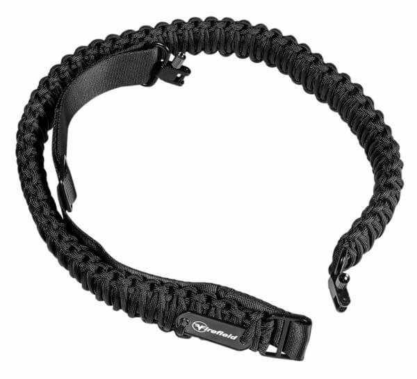 Firefield FF46001 Two Point Tactical Sling made of Black Nylon Paracord with 37.50″-45″ OAL 1.50″ W & Adjustable Design for Rifles