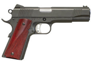 Fusion Firearms 1911REACTION10 Freedom Reaction 10mm Auto 5″ 8+1 Black Beavertail Frame Serrated Slide Red Cocobolo Grip 70 Series Design