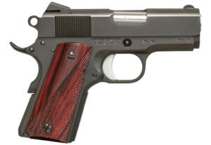 Fusion Firearms 1911BANTAM45 Freedom Bantam 45 ACP 3.25″ 6+1 Black Beavertail Frame Serrated Slide Red Cocobolo Grip 70 Series Design