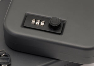 SnapSafe 75241 TrekLite Lock Box XL Combination Entry Gray Polycarbonate Holds 1 Handgun 10 W x 7″ H x 2″ D”