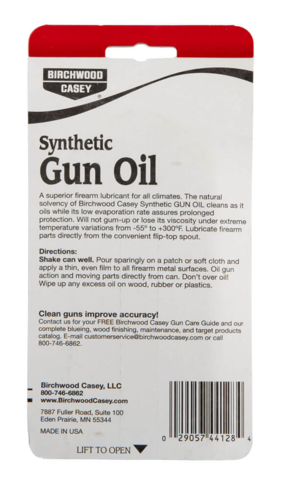 Birchwood Casey 44128 Synthetic Gun Oil 4.5 oz Spout Can