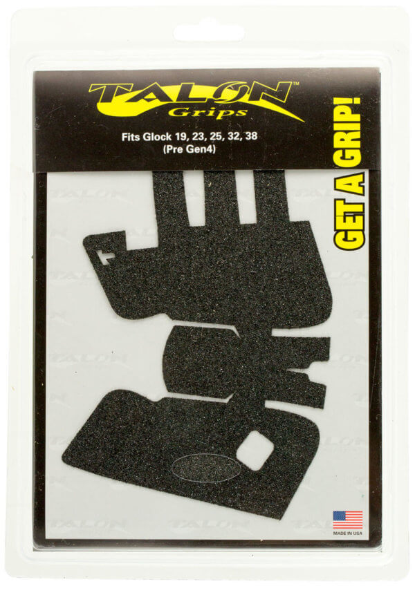 Talon Grips 104G Adhesive Grip  Compatible w/Glock Gen1-3 19/23/25/32/38  Black Textured Granulate