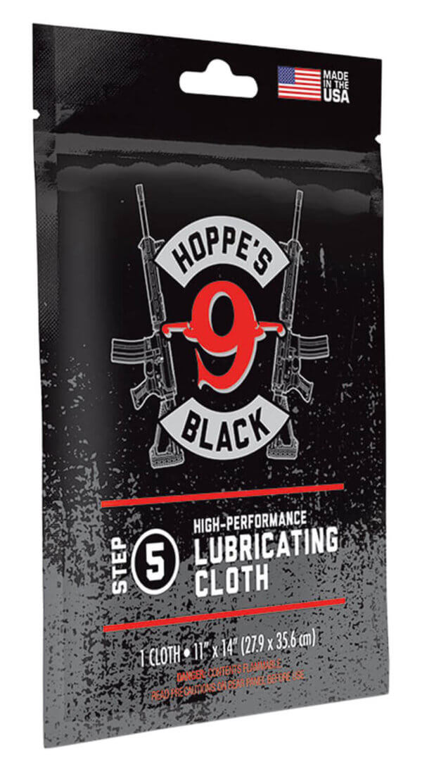 Hoppe’s HBLC Black Lube Cloth Treated with Hoppe’s Black Oil   11 x 14″ Resealable Bag”