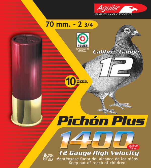 Aguila 1CHB1296 Pichon Plus High Velocity 12 Gauge 2.75″ 1 1/4 oz 1400 fps 8 Shot 10rd Box
