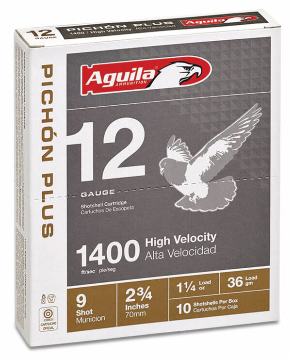Aguila 1CHB1297 Pichon Plus High Velocity 12 Gauge 2.75″ 1 1/4 oz 1400 fps 9 Shot 10rd Box