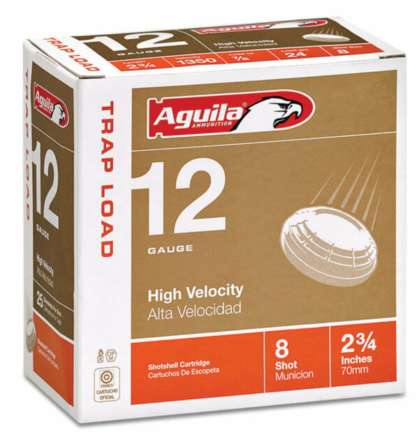 Aguila 1CHB1252 Trap Load High Velocity 12 Gauge 2.75″ 7/8 oz 8 Shot 25rd Box