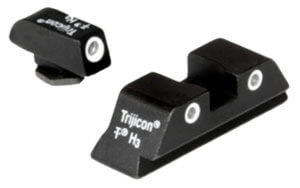 Trijicon 600227 Bright & Tough Night Sight Set Green/White Outline Tritium Front & Rear/Black Frame  Compatible w/Glock 20/21/29/30/36/40/41  Front Post/Rear Dovetail Mount