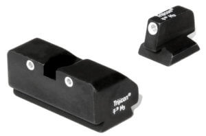 Trijicon 600227 Bright & Tough Night Sight Set Green/White Outline Tritium Front & Rear/Black Frame  Compatible w/Glock 20/21/29/30/36/40/41  Front Post/Rear Dovetail Mount