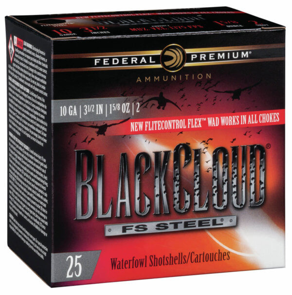 Federal PWBX134BBB Premium Black Cloud FS 12 Gauge 3.50″ 1 1/2 oz 1500 fps BBB Shot 25rd Box